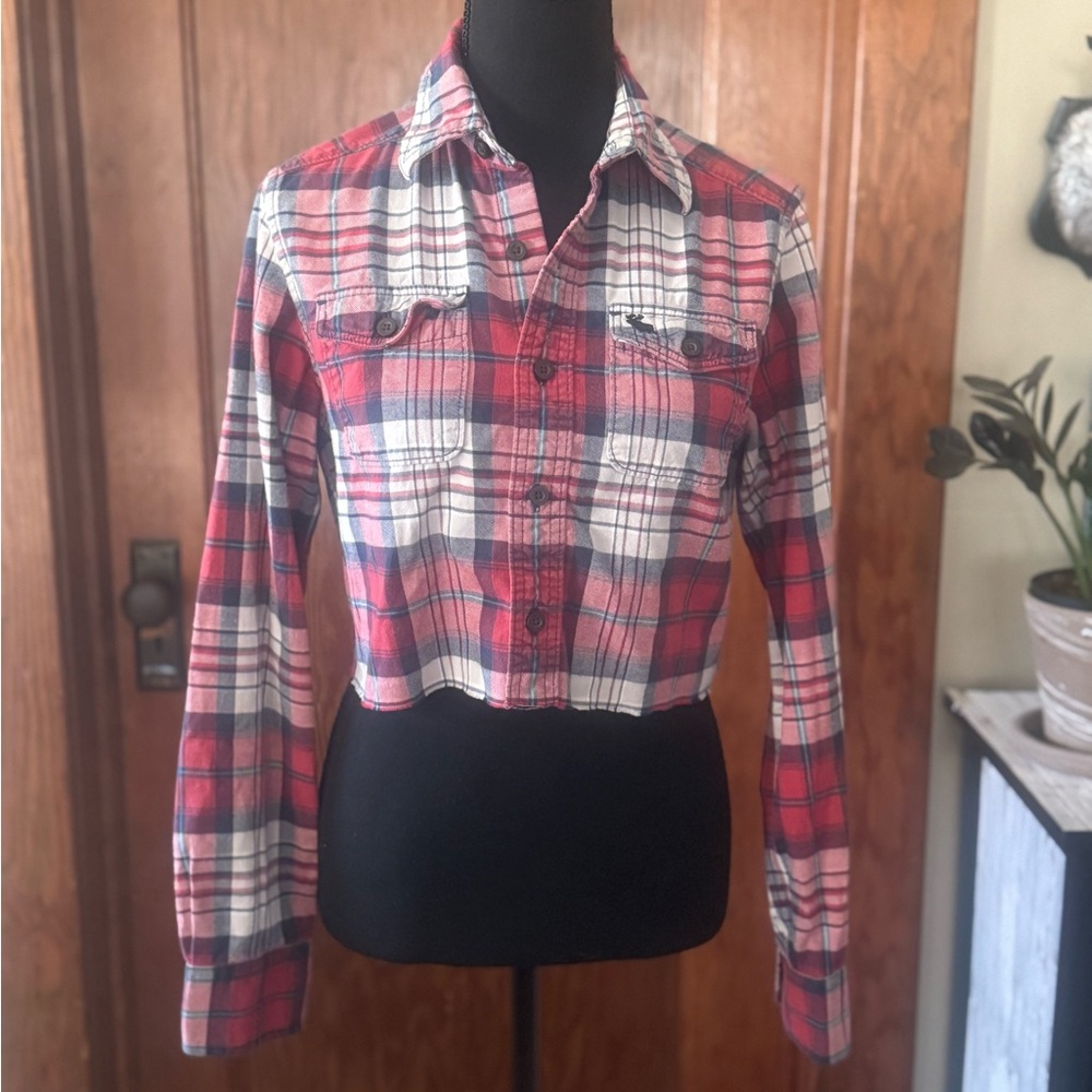 Abercrombie & Fitch Red and White Button Down Shirt
